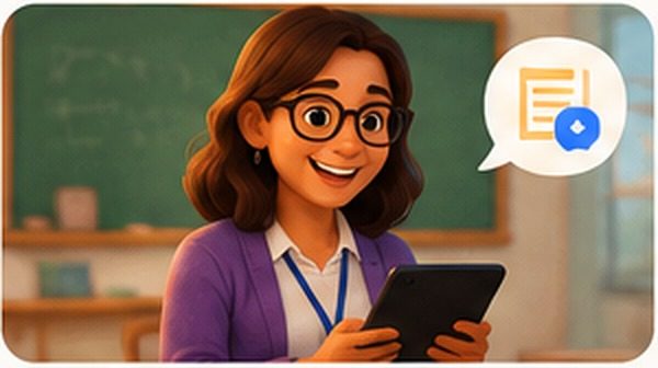 Orientadora recebendo informações importantes da criança